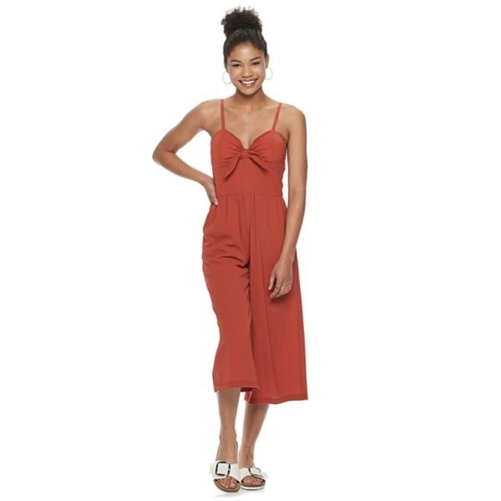 Lily Rose Tie-Front Molded Cup Jumpsuit